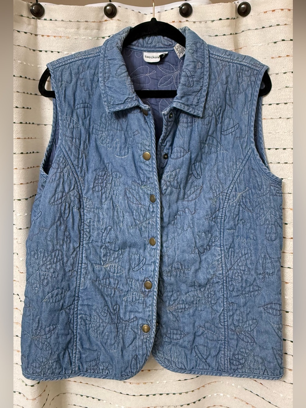 Breckenridge Blue Quilted Denim Vest - Sleeveless Jacket